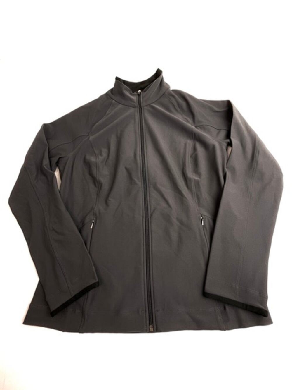 WT Lucy LucyTech Vital Jacket II L Gray Full Zip Stretch Athletic Jacket